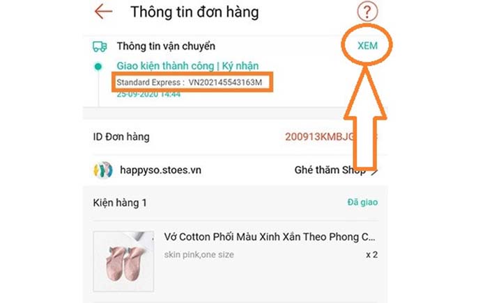 Hướng dẫn cách tra cứu vận đơn standard express Shopee