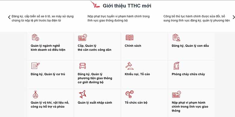 Các bước nộp phạt nguội online thông qua Cổng Dịch vụ công Bộ Công an