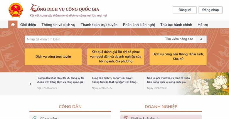 Nộp phạt nguội online tại Cổng Dịch vụ công Quốc gia