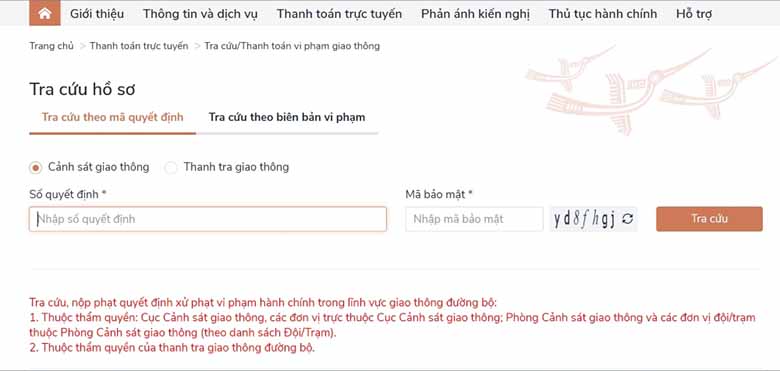 Các bước thực hiện nộp phạt nguội online trên Cổng Dịch vụ công Quốc gia
