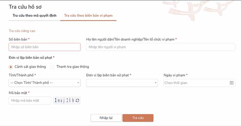 Nộp phạt nguội online tại Cổng Dịch vụ công Quốc gia