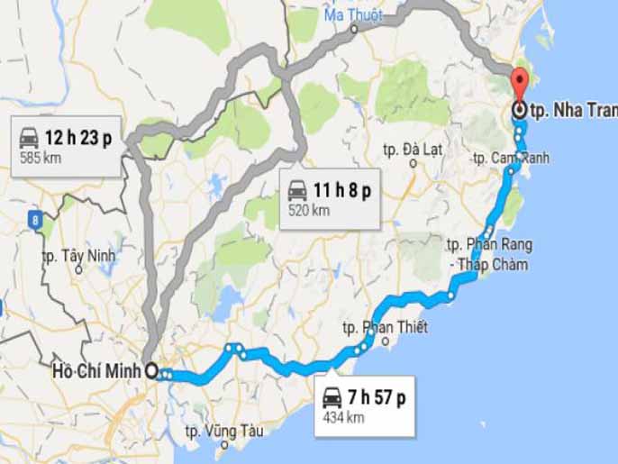 Từ Sài Gòn đi đến Nha Trang hết bao nhiêu km?